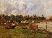 Boudin, Eugene - Cows in the Meadow